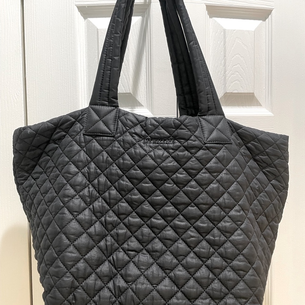 MZ Wallace quilted black large tote